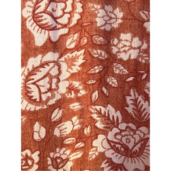 Anthropologie Porridge Skirt Size M Tie Pockets Rust Blue Off White Belt Cotton - Picture 7 of 12